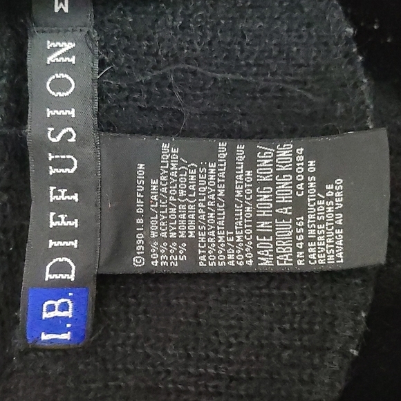 Vintage 90s Black With Gold Beading and Embroidered‎ Long  Cardigan Heavy Medium - Picture 3 of 5